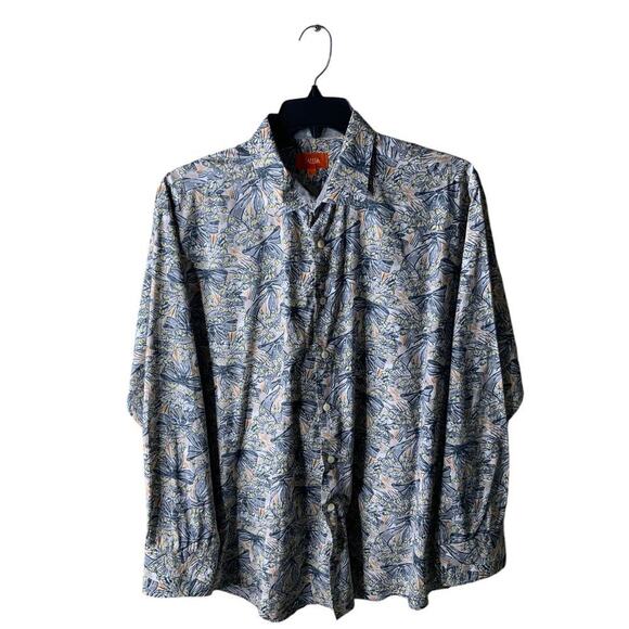 Tallia Floral Dress Shirt Womens XL AOP Long Sleeve Floral Button Up Hawaiian - Picture 8 of 15